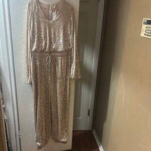 Glittering Gold Sequin Jumpsuit
